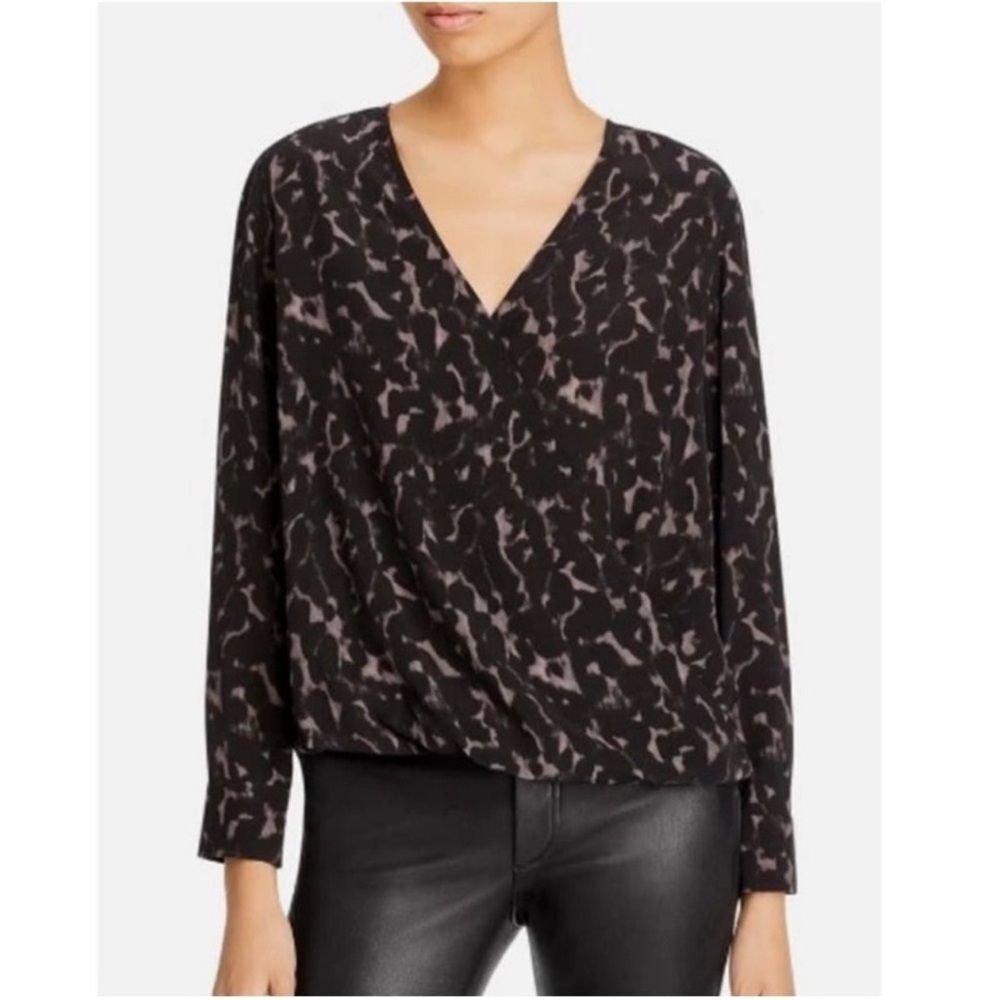 New Rails Hillary Diffused Cheetah Print Long Sleeve Blouse Size S
